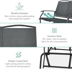 Best Choice Products 2-Person Outdoor Patio Swing Glider Steel Bench Loveseat - Image 5