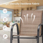 HOMREST Outdoor Bar Height Stools Set of 8, High Back Patio Chairs - Image 6