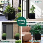 Galvanized Steel Planter Box Black Metal Planter 16Inch Square Indoor Outdoor - Image 7