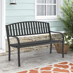 Outdoor Bench Garden Bench, Weatherproof Anti-Rust Heavy-Duty Outside Benches - Image 7