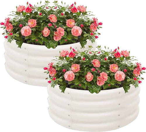 2-Pack 2x1ft Galvanized Raised Garden Bed, Outdoor Planter Bed, Metal Planter by Besebay