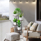 6 Tier Wood Tall Plant Stand Metal Rack Indoor, Planter Shelf Display Rack - Image 7
