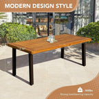 Devoko Home Acacia Wood Dining Table 6-Person Indoor Outdoor Table - Image 3