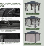 Aoxun Hardtop Gazebo 10x10, Aluminum Frame Canopy - Image 7