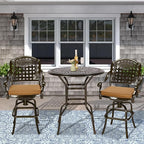 VIVIJASON 3-Piece Patio Swivel Bar Stools Set, All Weather Outdoor Cast - Image 7