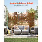 VEVOR Metal Privacy Screen, Outdoor Privacy Screens 3-Panel, Freestanding - Image 2