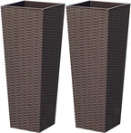 Greesum 24 Inch Tall Plastic Planters, Detachable Inner Pot & Drainage Holes by Acurax