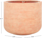 SAFAVIEH Outdoor Collection Nardo Terracotta Cement Ficonstone Planter Pot - Image 3