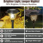 BEAU JARDIN 8 Pack Solar Pathway Lights Outdoor Solar Powered Light Christmas - Image 5