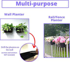 LaLaGreen Rail Planter Outdoor Plants Black Metal Iron Fence Hanging Flower - Image 4