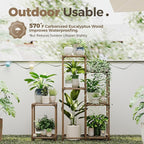 Bamworld Plant Stand Indoor Corner Plant Shelf Wood Plant Holder - Image 4
