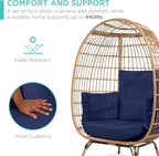 Best Choice Products Wicker Egg Chair, Oversized Indoor Outdoor Lounger - Image 7