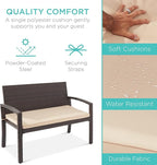 Best Choice Products Outdoor Bench 2-Person Wicker Garden Patio Benches Seating - Image 4