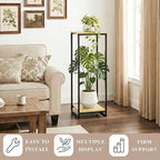 34" Tall Plant Stand Indoor, 2-Tier Modern Plant Shelf, Corner Flower Pot - Image 3