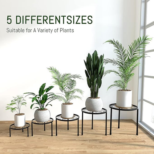 5-Pack Decent Metal Plant Stands, Heavy Duty Flower Pot Stands - Image 2