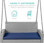 Best Choice Products Woven Wicker Outdoor Porch Swing, Hanging Patio Bench - Image 4