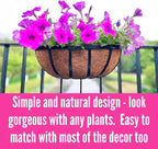LaLaGreen Deck Railing Planter Boxes Black Metal Rectangular Hanging Planters - Image 5