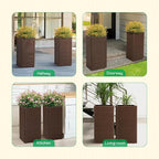 IDZO All-Weather Wicker Planters, 24 in Tall Wicker Planters, Self-Watering - Image 6