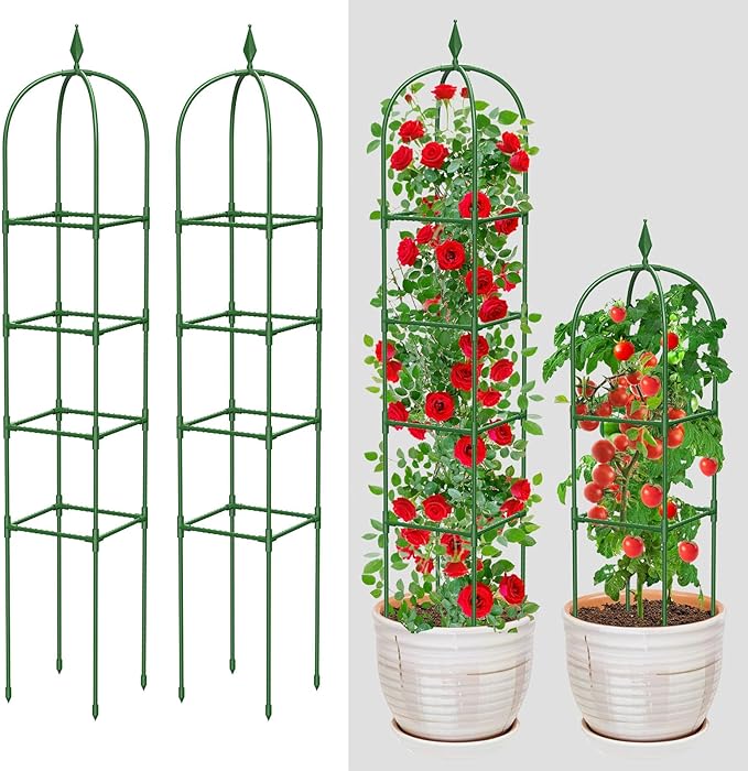 Garden Trellis for Climbing Plants Outdoor & Indoor - 6Ft Tall Rustproof Plant by MYMULIKEHOME