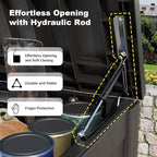 DRATO 180 Gallon Outdoor Storage Box, Large Waterproof Deck Box, Lockable Resin - Image 3