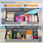 Flamaker Resin Deck Box 270 Gallon, Waterproof Imitation-Wood Lockable Storage - Image 5