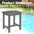 Y&M Outdoor Side Table, HIPS Adirondack Small Single Table, Waterproof Square - Image 3