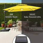Best Choice Products 12x12ft LED Cantilever Patio Umbrella w/Base Included & - Image 6