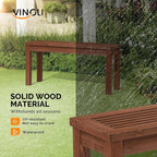 VINGLI Outdoor Wooden Bench, 40” Porch Bench Outdoor Backless Garden Bench - Image 4