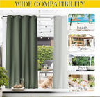 NICETOWN 2 Panels Outdoor Curtains Waterproof Fixed Grommet/Back Tab on Top & - Image 7
