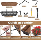 24 Inch Window Box Planters Outdoor, Deck Railing Planter Boxes - Image 3