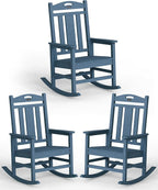 Ciokea Oversized Outdoor Rocking Chairs Set of 3, 380lbs Heavy-Duty Large Patio by CIOKEA