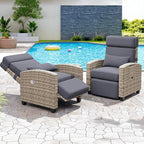 Towallmark Adjustable Rattan Recliner Chair, Patio Lounge Chairs - Image 5