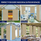 PureFit Outdoor Curtains for Patio Waterproof Weatherproof, UV Resistant - Image 5