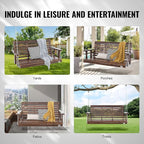VEVOR Outdoor Wooden Porch Swing, 880lbs 4.5FT Heavy Duty Haning Porch Swings - Image 6