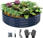 Galvanized Metal Planter Round Raised Garden Bed Kit - Image 2
