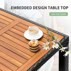 Flamaker 5 Piece Patio Dining Set Outdoor Acacia Wood Table and Chairs - Image 3