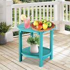 LZRS Round Adirondack Side Table Double End Table, Outdoor Side Tables - Image 6