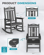 Ciokea Oversized Outdoor Rocking Chairs Set of 2, 380lbs Heavy-Duty Large Patio - Image 3