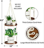 2 Tier Macrame Plant Hanger | Plant Hanger Indoor, Hanging Planter | Hanging - Image 3
