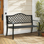 Sophia & William Outdoor Bench, 50 inches Metal Garden Bench, Cast Iron Park - Image 2
