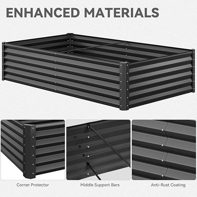 YITAHOME 8x4x1.5 ft Galvanized Raised Garden Bed Kit, Large Metal Planter Box - Image 6