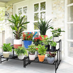 Plant Stand Indoor Outdoor, 3-Tier Wrought Iron Plant Stands, Stackable Metal - Image 7
