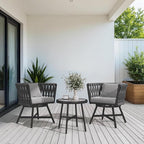 Grand patio Swivel Rope Wicker Chairs Set of 2, Patio Dining Chairs - Image 3