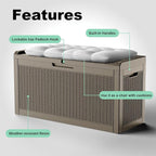 DRATO 60 Gallon Deck Box, Waterproof Resin Large Outdoor Storgae Box - Image 5