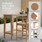 Ciokea Outdoor Bar Height Table Set of 5, Heavy-Duty All-Weather HDPE Patio Bar - Image 5