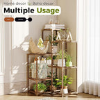 Bamworld Plant Stand Indoor Plant Shelf Outdoor Corner Wood Plant Table 7 Pots - Image 3