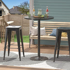Furmax Bistro Pub Table 2 Pack Round Bar Height Cocktail Table Metal Base MDF - Image 8