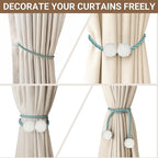 Hion Magnetic Curtain Tiebacks Blue 6 Pack, Curtain Tiebacks Buckles Holdbacks - Image 5
