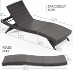 Nestl Chaise Lounge Chair Outdoor Set of 2, Wicker Patio Lounge Chair, Outdoor - Image 2