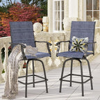 PHI VILLA Outdoor Swivel Bar Stools Set of 4, Bar Height Patio Stools & Chairs - Image 2
